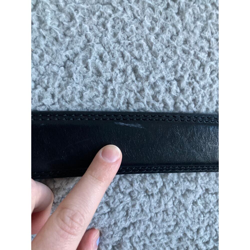 Allen Edmonds Dress Belt 40 Handmade in USA Leather Black Silver Classic Luxury - Picture 8 of 14